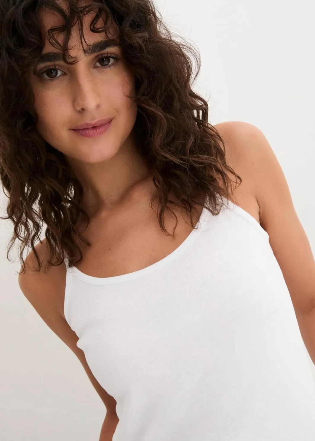 Discount Spaghettiträger-Top aus reiner Baumwolle (3er Pack) Damen Shirts & Tops|Basics