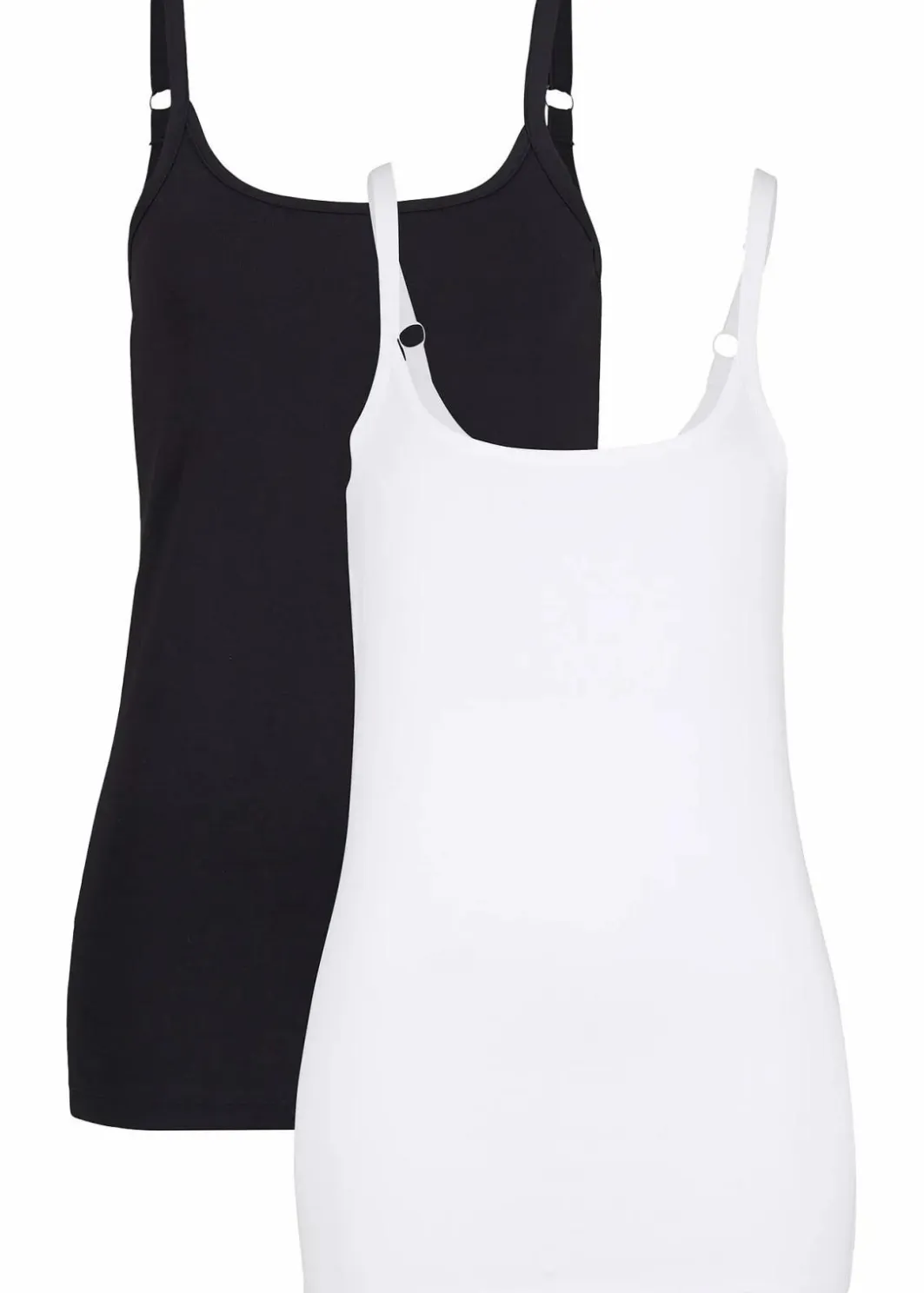 Damen bonprix Shirts & Tops|Basics|Spaghettiträger-Top aus reiner Bio Baumwolle, (2er-Pack)