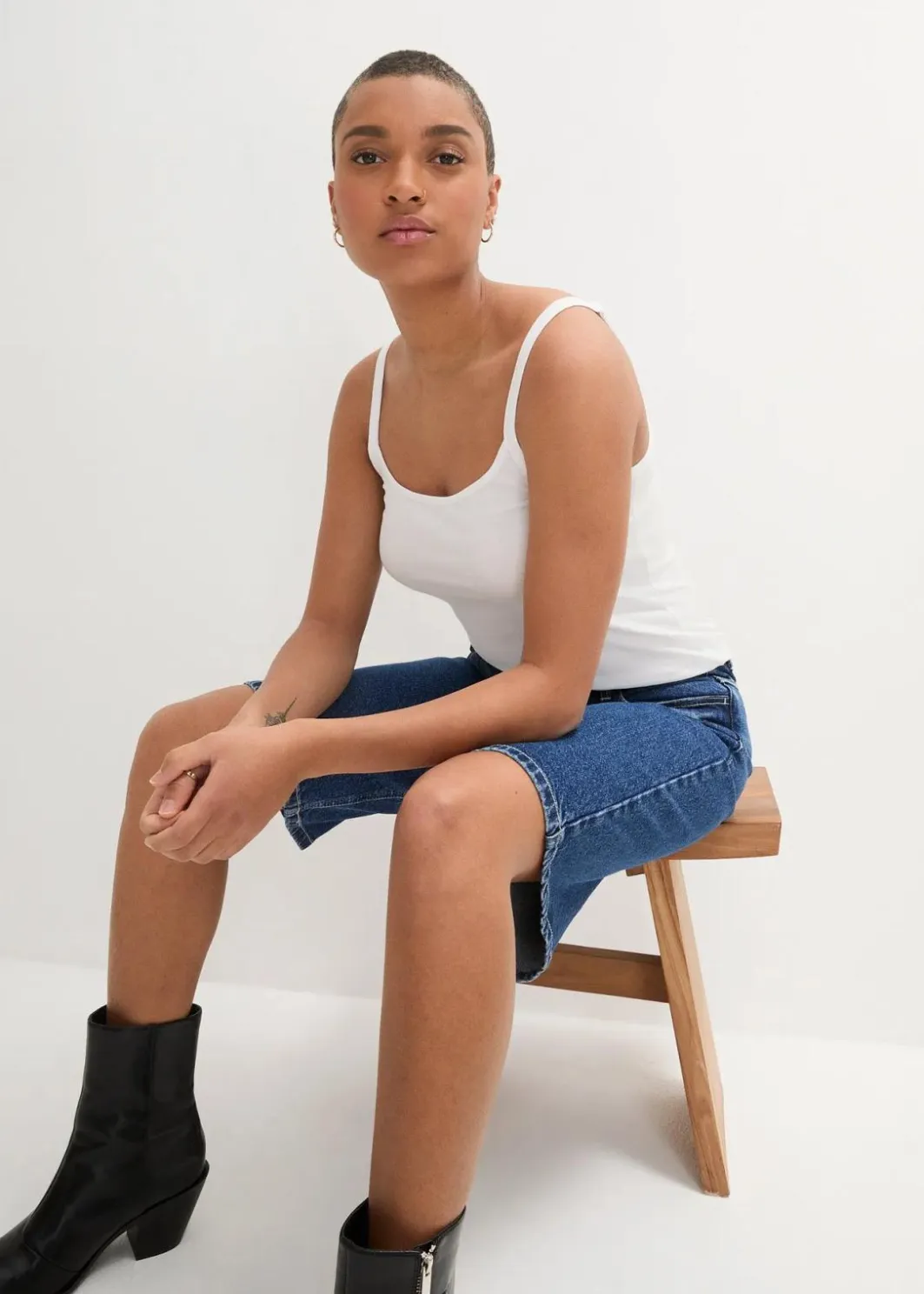 Damen bonprix Shirts & Tops|Basics|Spaghettiträger-Top aus reiner Bio Baumwolle, (2er-Pack)