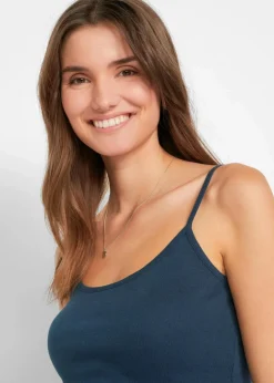 Outlet Spaghettiträger-Top aus reiner Baumwolle (3er Pack) Damen Shirts & Tops|Basics