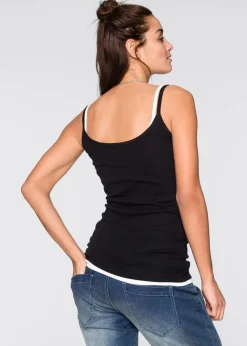 Damen bonprix Wäsche·Unterhemden|Bekleidung·Röcke|Spaghettiträger-Top aus reiner Baumwolle, 2er Pack