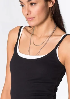Damen bonprix Wäsche·Unterhemden|Bekleidung·Röcke|Spaghettiträger-Top aus reiner Baumwolle, 2er Pack