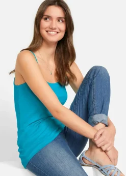 New Spaghettiträger-Top aus reiner Baumwolle (3er Pack) Damen Shirts & Tops|Basics