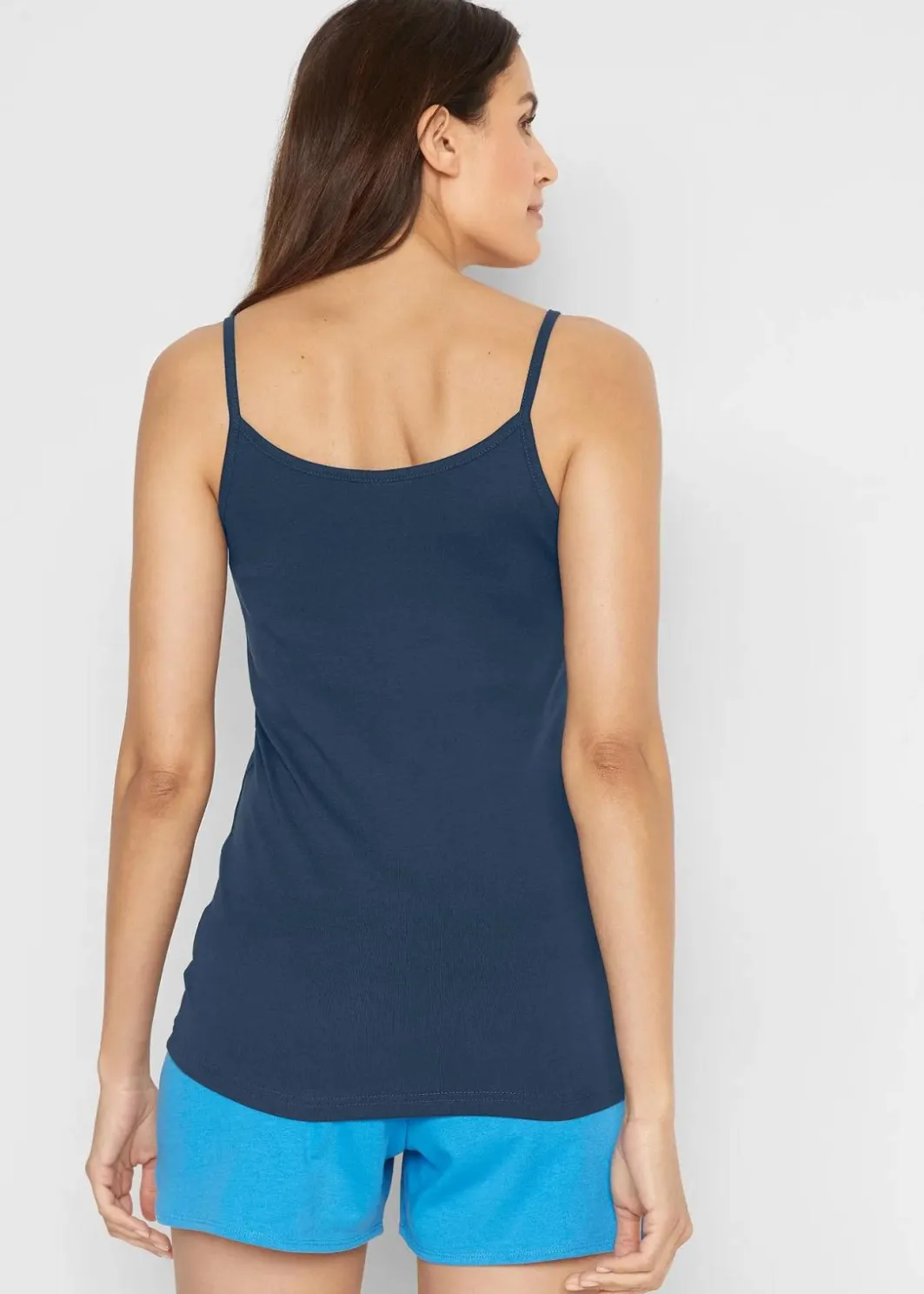 Damen bonprix Shirts & Tops|Basics|Spaghettiträger-Top aus reiner Baumwolle (3er Pack)