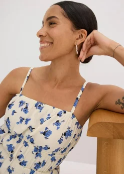 Damen bonprix Shirts & Tops|Spaghettiträger-Top aus strukturiertem Crêpe