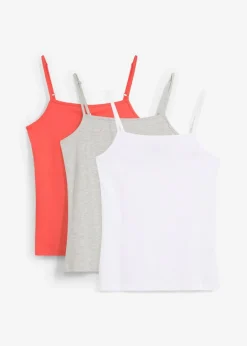 Kinder bonprix Mädchen 9-16 Jahre·Mehrfachpacks|Mädchen 9-16 Jahre·Shirts & Blusen|Spaghettiträger-Top mit Bio-Baumwolle (3er Pack)