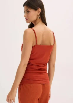 Damen bonprix Shirts & Tops|Spaghettiträger-Top mit Raffungen