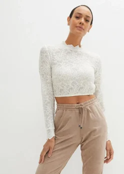 Damen bonprix Bekleidung·Jacken & Mäntel|Blusen & Tuniken|Spitze-Dirndlbluse, langarm