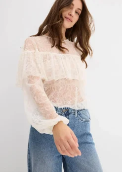 Damen bonprix Bekleidung·Jacken & Mäntel|Blusen & Tuniken|Spitzenbluse