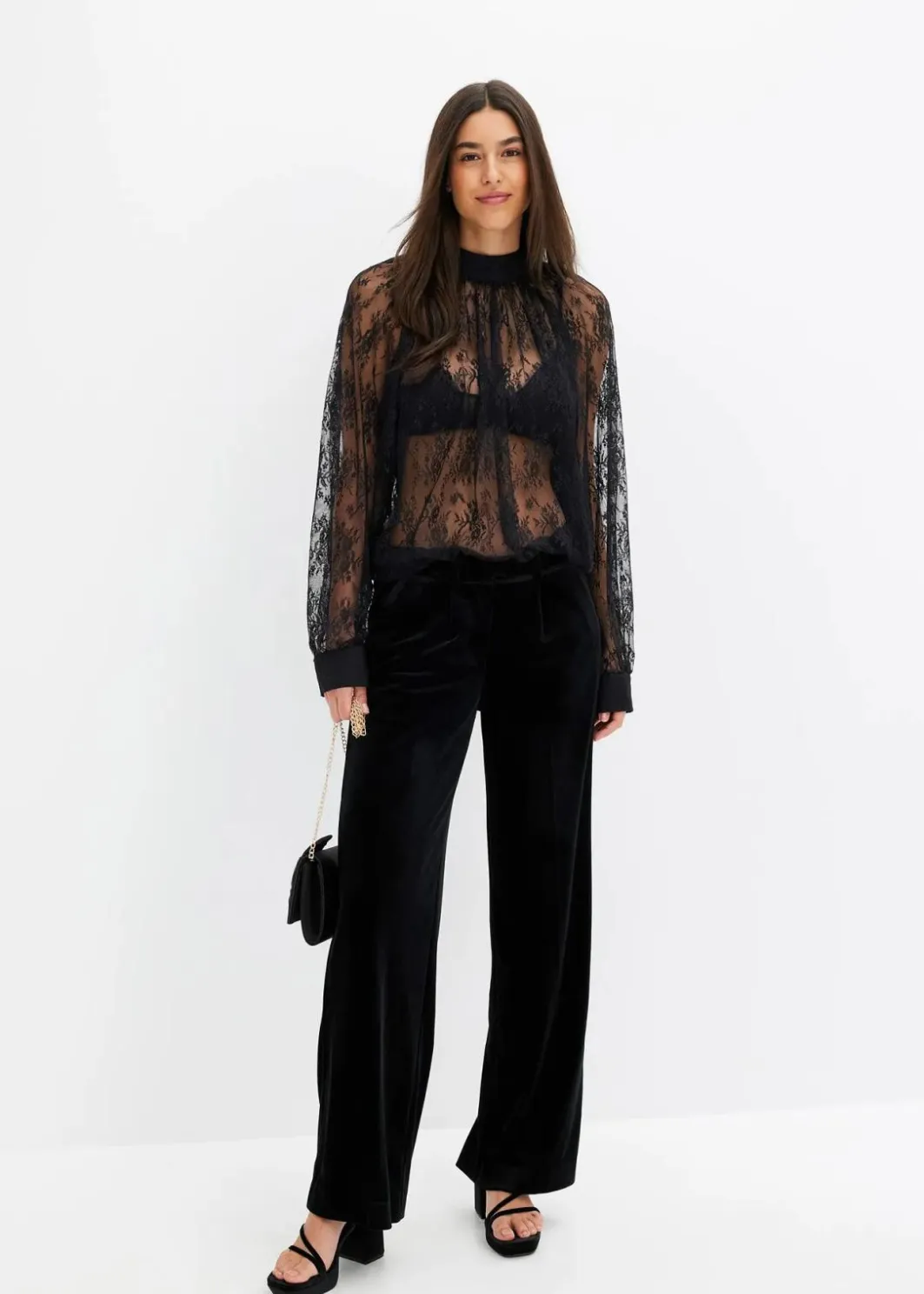 New Spitzenbluse mit leichter Transparenz Damen Bekleidung·Jacken & Mäntel|Blusen & Tuniken
