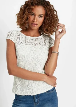 Damen bonprix Bekleidung·Jacken & Mäntel|Blusen & Tuniken|Spitzen-Blusenshirt