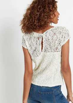 Damen bonprix Bekleidung·Jacken & Mäntel|Blusen & Tuniken|Spitzen-Blusenshirt