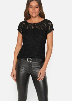 Damen bonprix Blusen & Tuniken|Bekleidung·Jacken & Mäntel|Spitzen-Blusenshirt