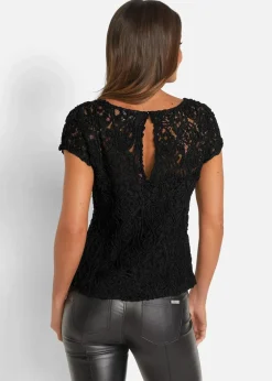 Damen bonprix Blusen & Tuniken|Bekleidung·Jacken & Mäntel|Spitzen-Blusenshirt