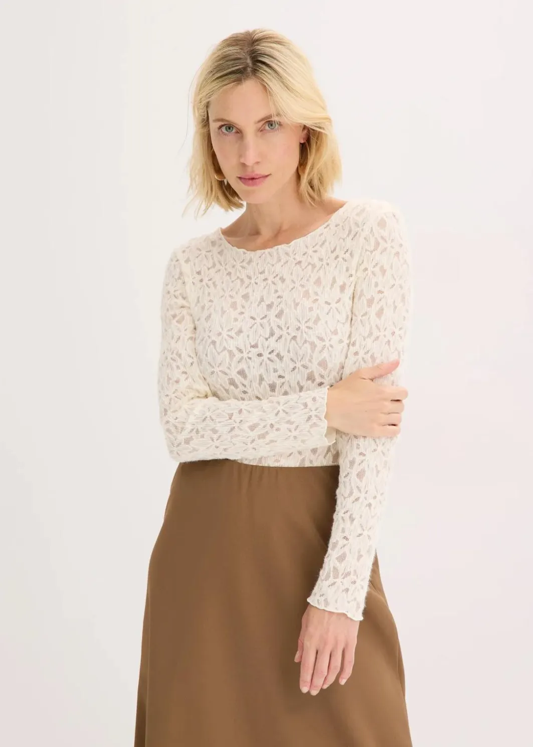 Hot Spitzenbody mit flauschiger Oberfläche Damen Shirts & Tops