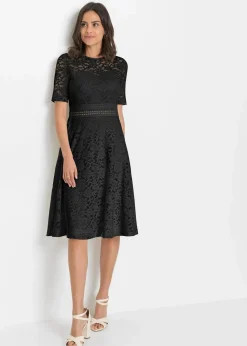 Damen bonprix Festliche Mode|Kleider|Spitzenkleid mit Häkeleinsatz