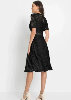 Damen bonprix Festliche Mode|Kleider|Spitzenkleid mit Häkeleinsatz