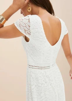 Spitzenkleid mit Häkel-Einsatz in der Taille Damen Kleider