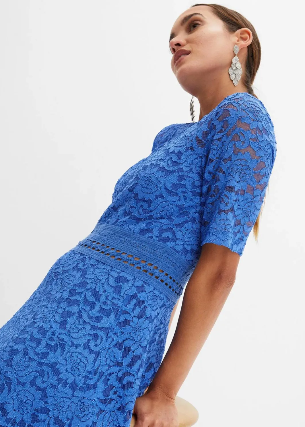 Hot Spitzenkleid mit Häkeleinsatz Damen Bekleidung·Pullover & Strickjacken|Kleider
