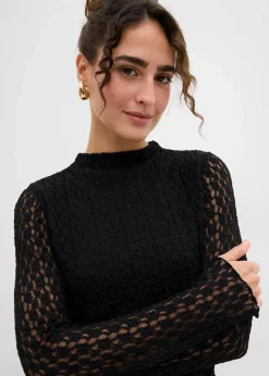 Damen bonprix Kleider|Spitzenkleid mit Zipfelsaum