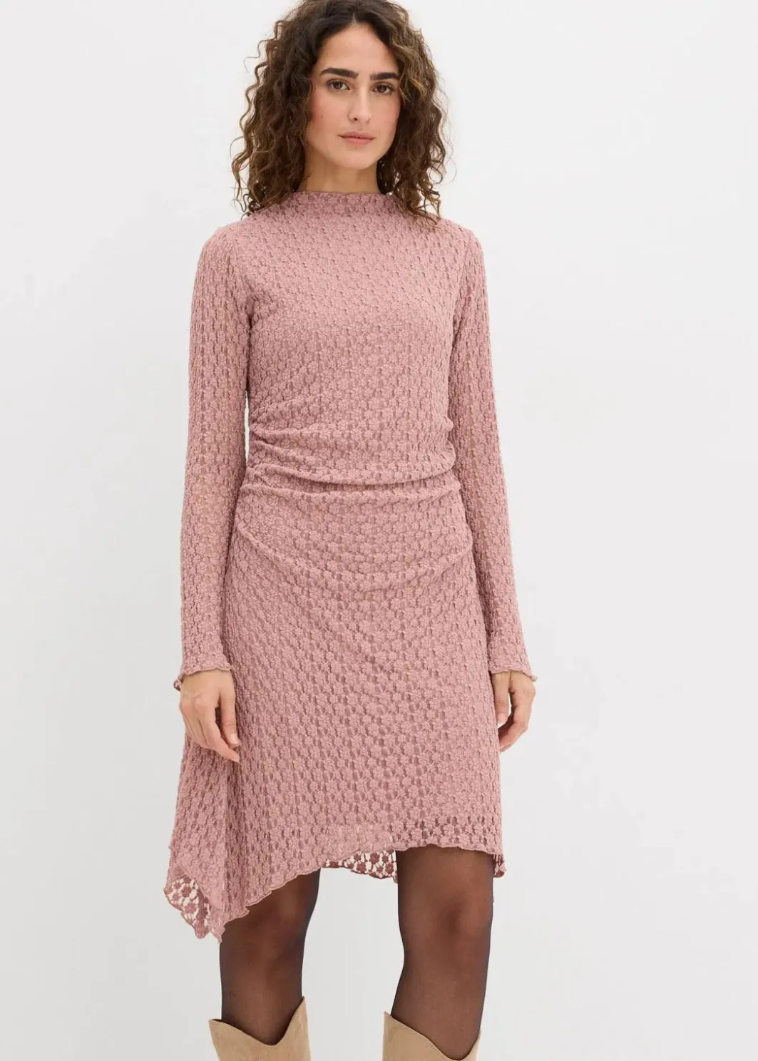 Damen bonprix Kleider|Spitzenkleid mit Zipfelsaum