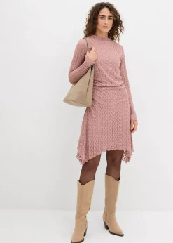 Damen bonprix Kleider|Spitzenkleid mit Zipfelsaum
