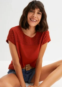 New Spitzenshirt aus softer Viskose Damen Shirts & Tops|Nachhaltigere Materialien