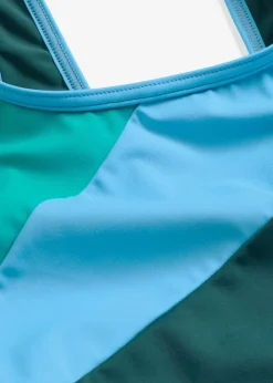Damen bonprix Nachhaltigere Materialien|Sport Bademode|Sport-Badeanzug mit Kontrast-Einsätzen