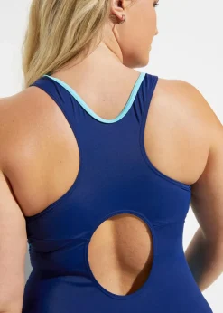 Online Sport-Badeanzug mit seitlichen Einsätzen Damen Nachhaltigere Materialien|Sport Bademode