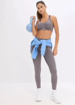 Damen bonprix Große Cups D-H|Bhs|Sport-BH mit mittlerem Halt und leichtem Glanz