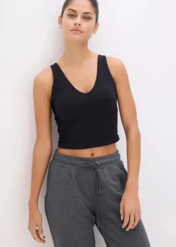 Damen bonprix Wäsche·Bhs|Bhs|Sport-BH Top mit mittlerem Halt und baumwollartigem Griff