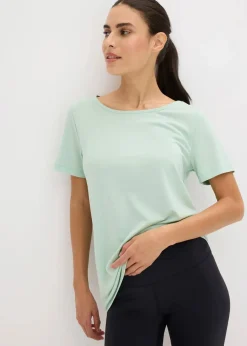 Damen bonprix Shirts & Tops|Sportbekleidung|Sport-Longshirt mit Rückenausschnitt