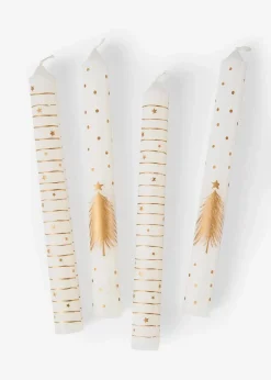 bonprix Kerzenhalter|Wohnaccessoires|Stabkerzen mit Weihnachtsmotiv (4er Pack)