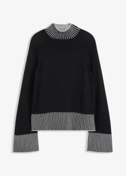 Outlet Stehkragenpullover mit Kaschmiranteil Damen Strickmode|Pullover & Strickjacken