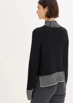 Outlet Stehkragenpullover mit Kaschmiranteil Damen Strickmode|Pullover & Strickjacken
