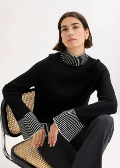 Outlet Stehkragenpullover mit Kaschmiranteil Damen Strickmode|Pullover & Strickjacken
