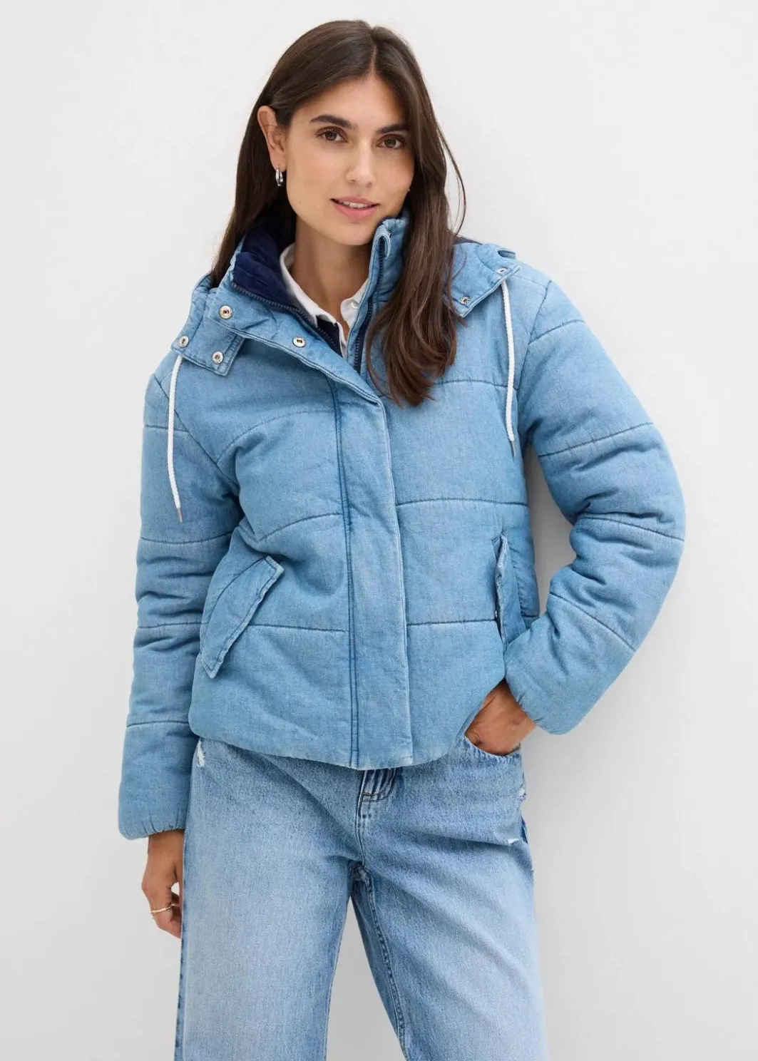 Damen bonprix Bekleidung·Hosen|Jacken & Mäntel|Steppjacke aus Denim