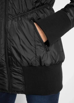 Damen bonprix Bekleidung·Hosen|Jacken & Mäntel|Steppjacke mit breitem Komfortbund und Kapuze