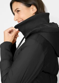 Damen bonprix Bekleidung·Hosen|Jacken & Mäntel|Steppjacke mit breitem Komfortbund und Kapuze