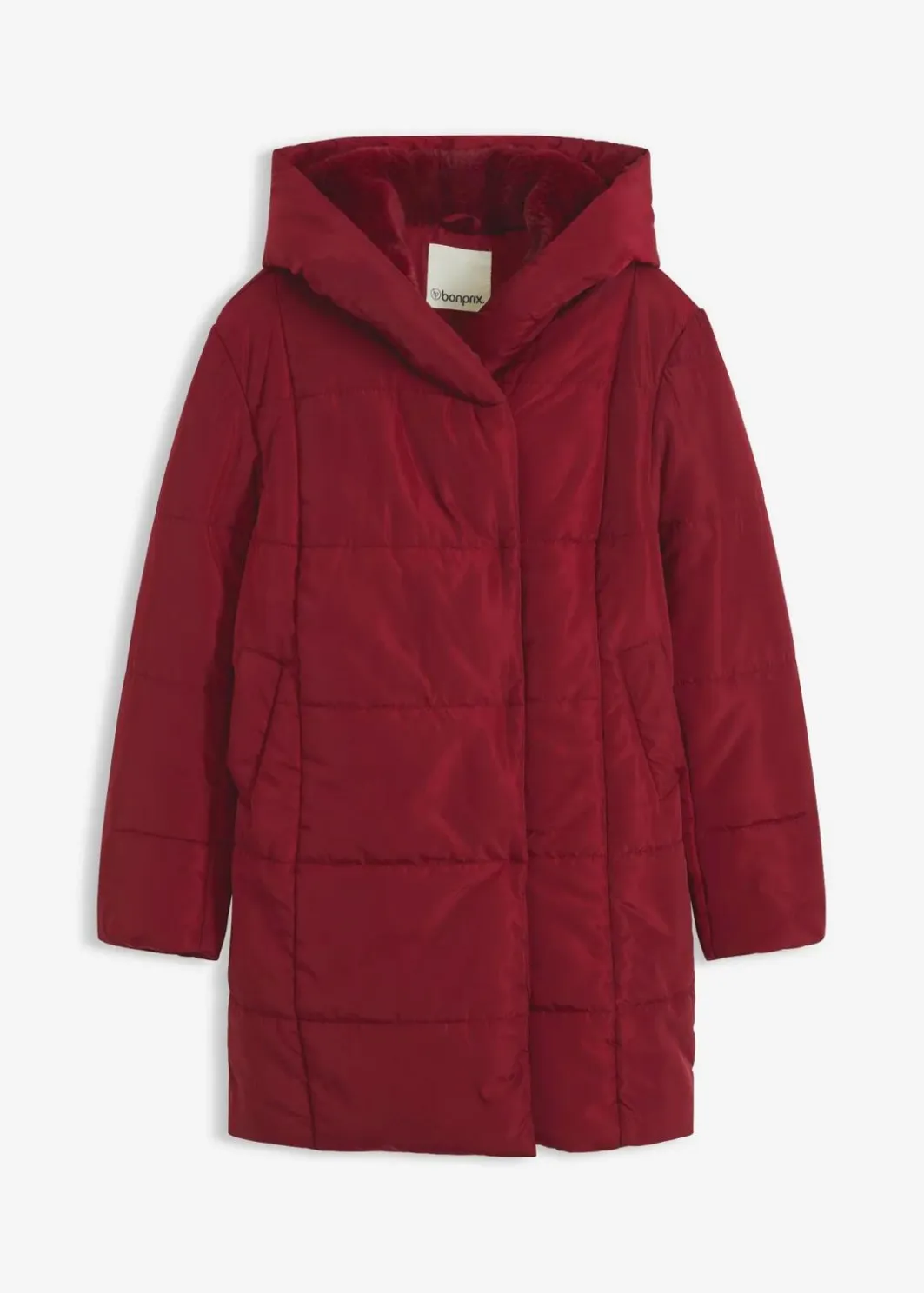 Damen bonprix Jacken & Mäntel|Nachhaltigere Materialien|Steppjacke mit Fellimitatbesatz