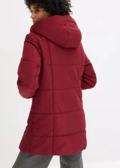 Damen bonprix Jacken & Mäntel|Nachhaltigere Materialien|Steppjacke mit Fellimitatbesatz