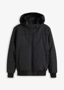 Herren bonprix Große Größen|Jacken & Mäntel|Steppjacke mit Fellkapuze in Blousonform