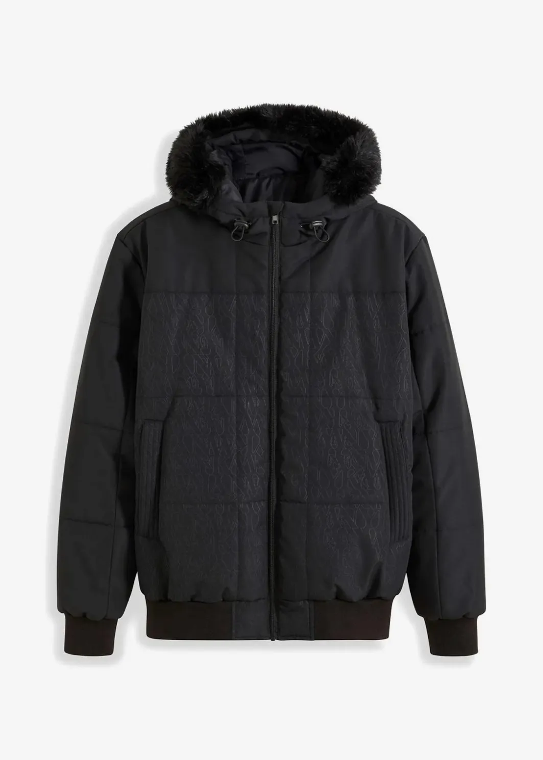 Herren bonprix Große Größen|Jacken & Mäntel|Steppjacke mit Fellkapuze in Blousonform