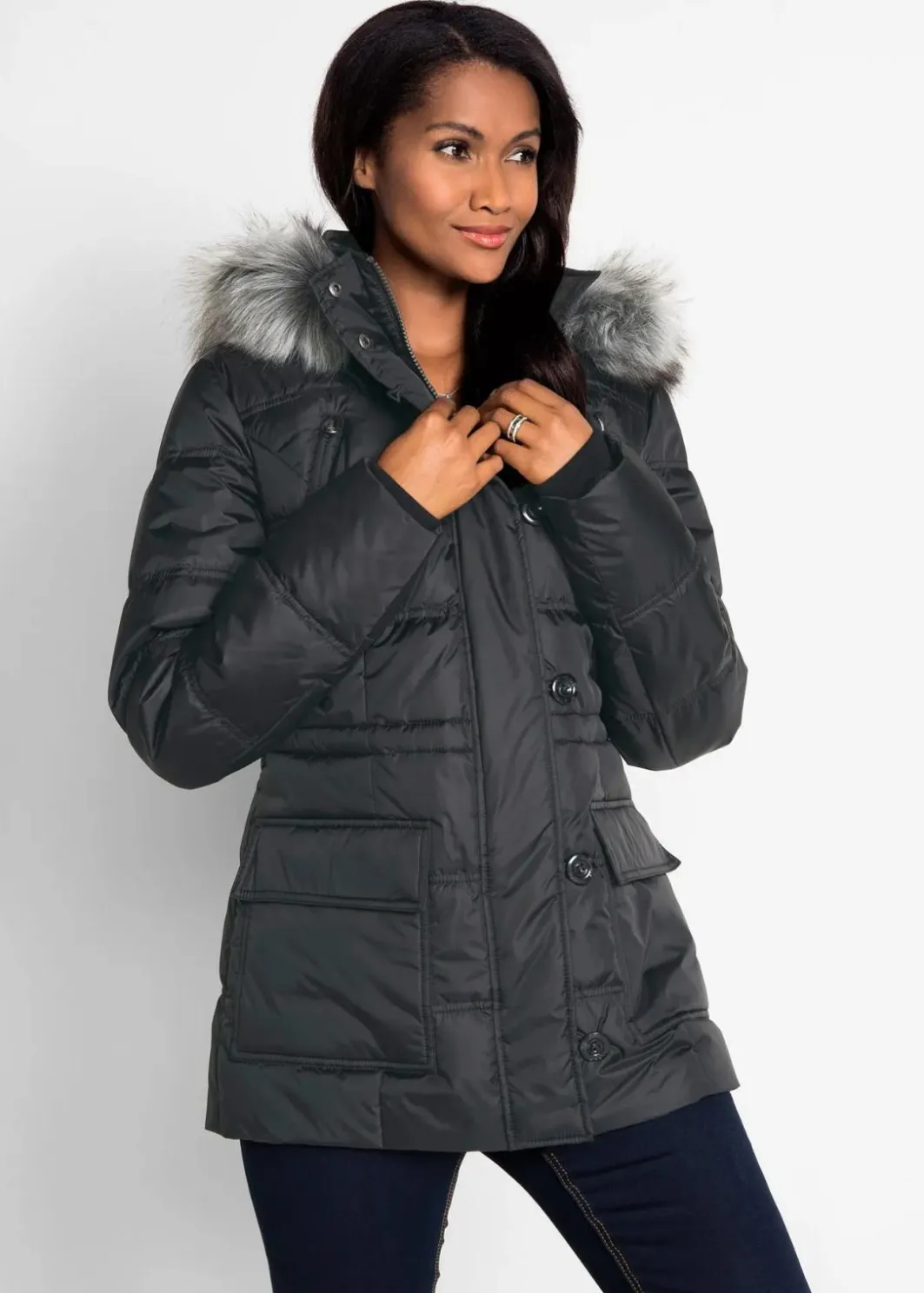 Damen bonprix Bekleidung·Hosen|Jacken & Mäntel|Steppjacke mit Kapuze