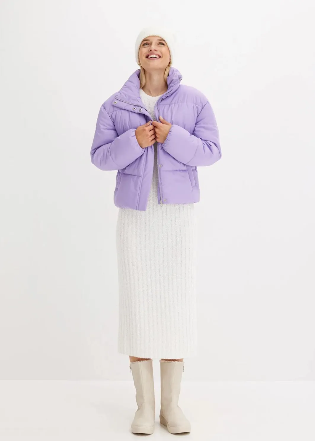 Damen bonprix Bekleidung·Hosen|Jacken & Mäntel|Steppjacke mit Stehkragen