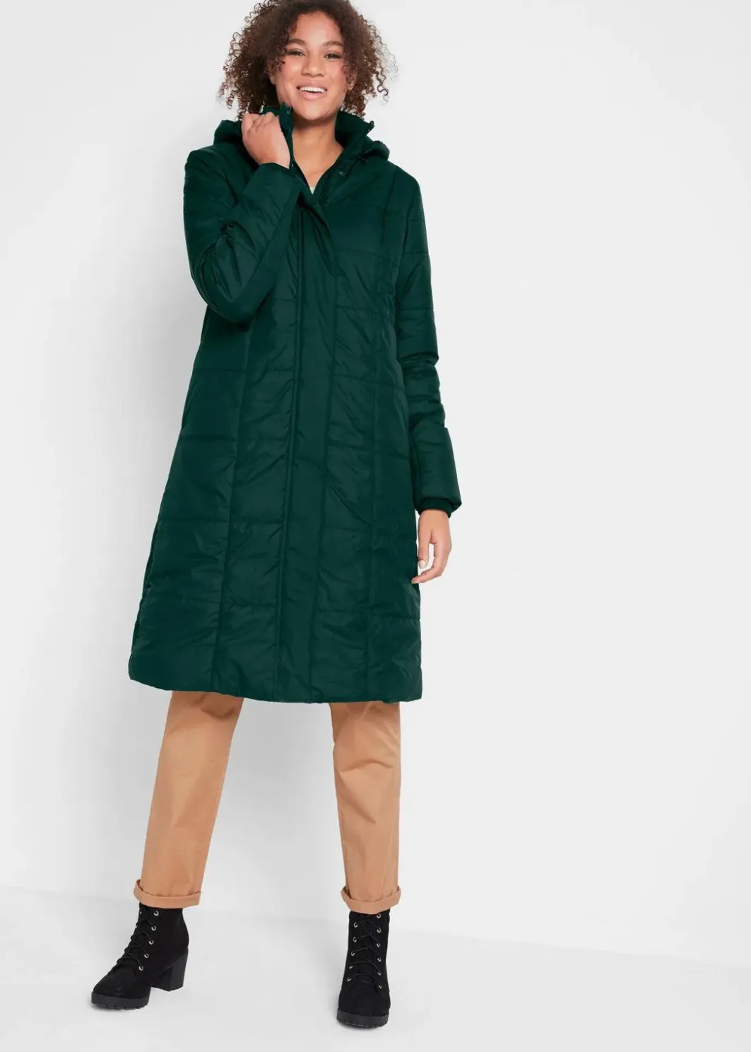 Damen bonprix Bekleidung·Hosen|Jacken & Mäntel|Steppmantel mit abnehmbarer Kapuze