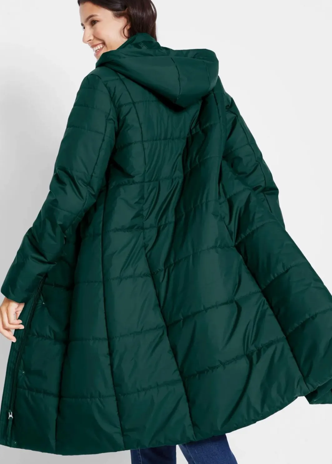 Damen bonprix Bekleidung·Hosen|Jacken & Mäntel|Steppmantel mit abnehmbarer Kapuze