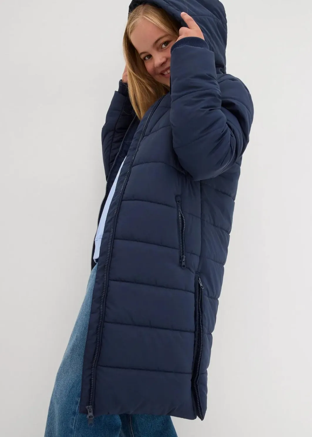 Kinder bonprix Mädchen 2-8 Jahre·Jacken & Outdoor|Mädchen 9-16 Jahre·Jacken & Outdoor|Steppmantel mit abnehmbarer Kapuze