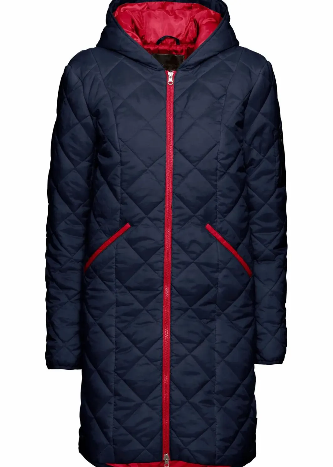 Sale Steppmantel mit Kapuze zweifarbig Damen Jacken & Mäntel