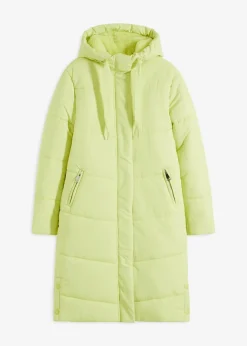 Damen bonprix Bekleidung·Hosen|Nachhaltigere Materialien|Steppmantel mit Teddyfutter in der Kapuze